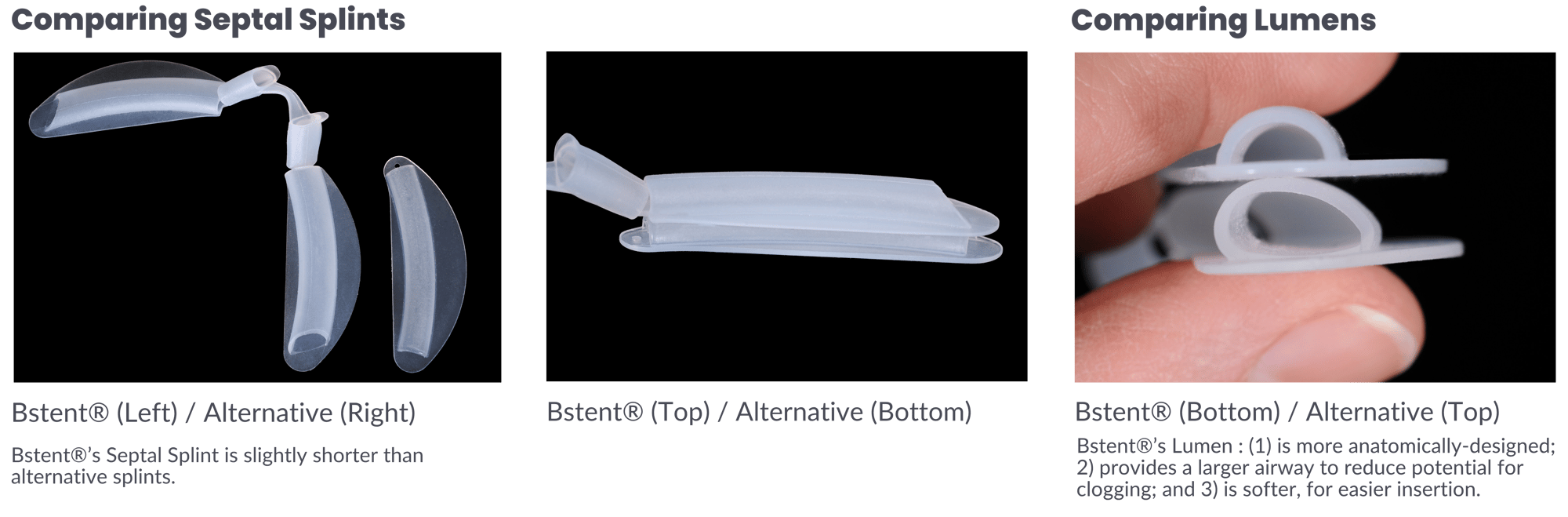 Copy of Bstent®’s Septal Splint is slightly shorter than alternative splints. (2000 x 1080 px) (2800 x 3000 px) copy
